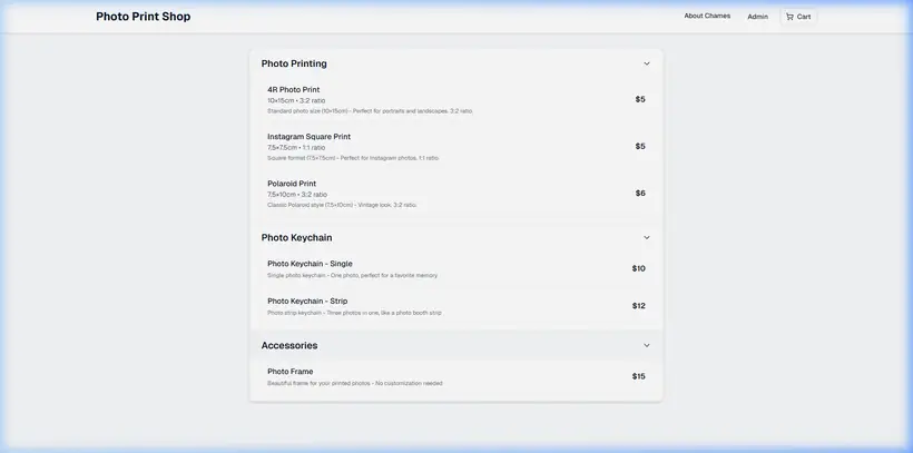 Photo Printing Order System