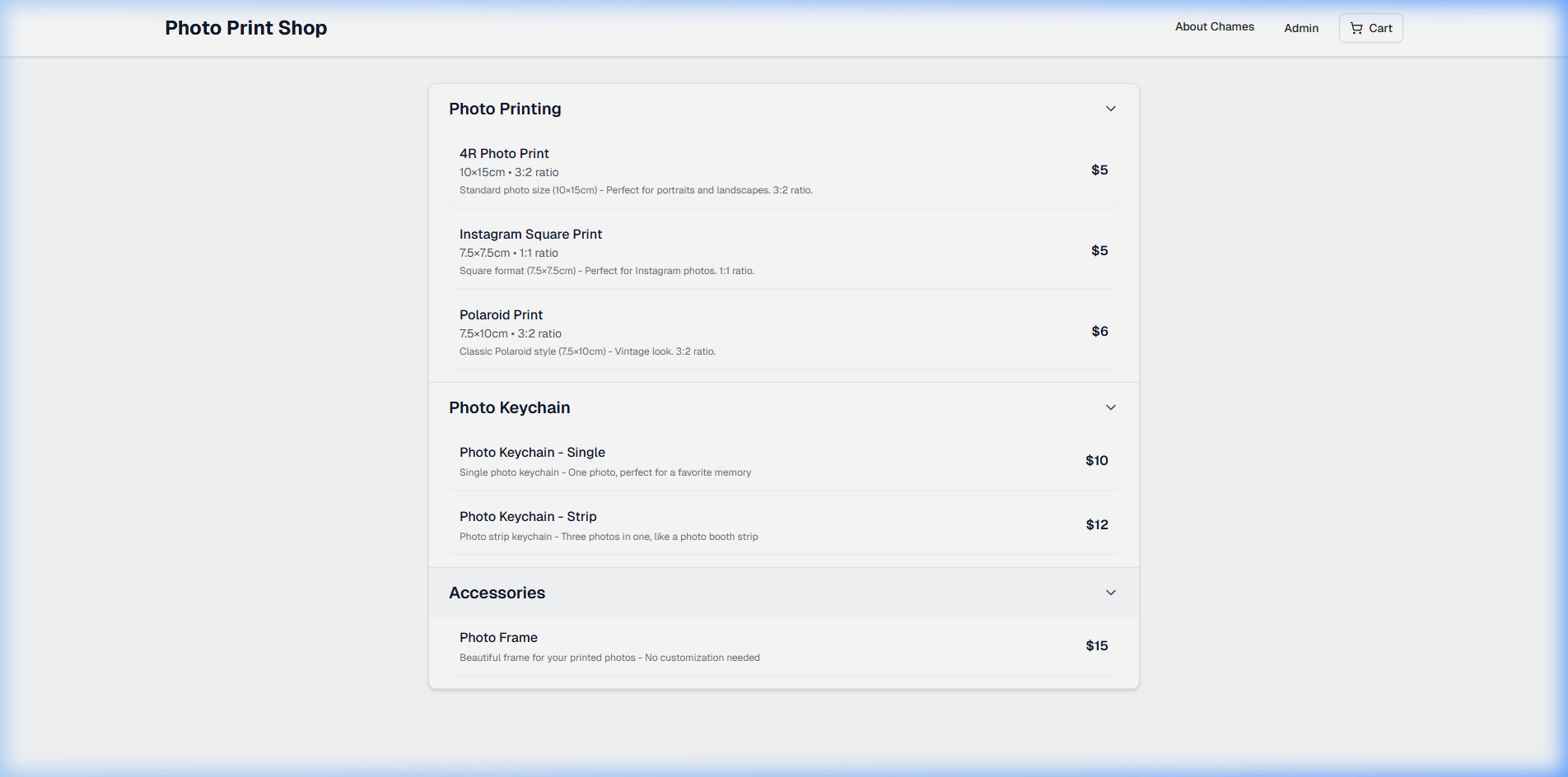 Photo Printing Order System